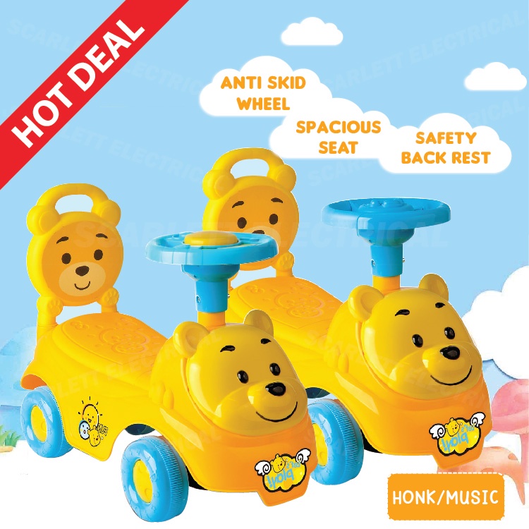 1-3 Years Old Kids Ride On Car Pooh with Safety Back Rest / Kereta ...