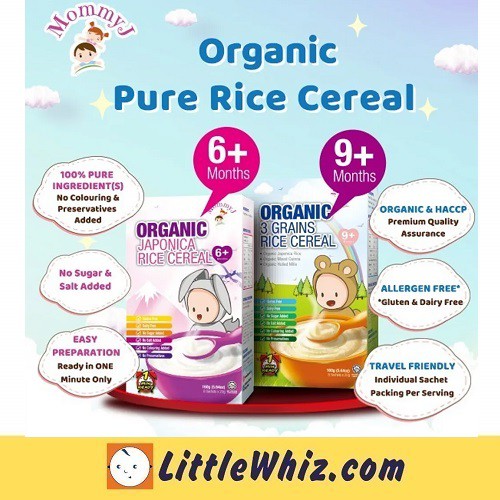 Mommy J: Baby Organic Rice Cereal 160g ( Japonica / 3 Grain Rice ...