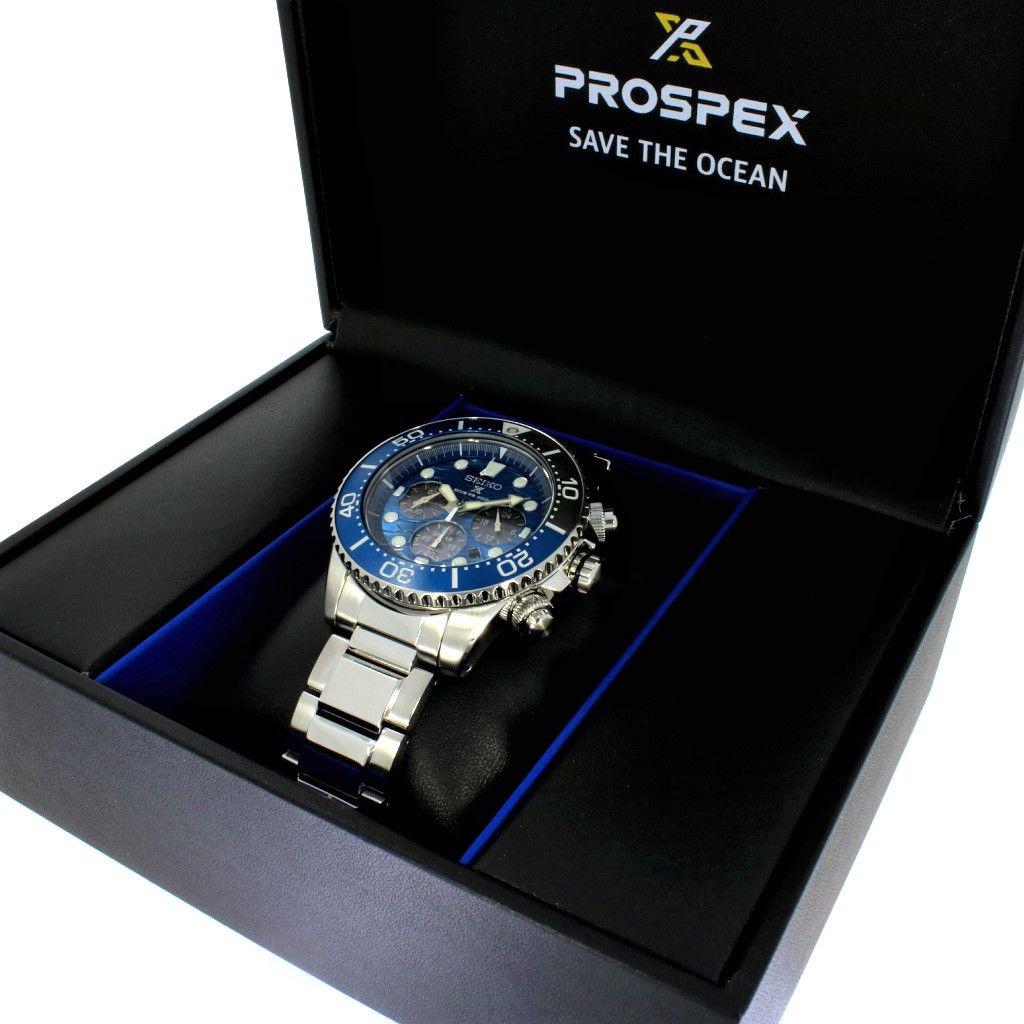Seiko Prospex Special Edition SSC741P1 Solar Chronograph Diver s 200M Save The Ocean Great White Shark Gents Watch Shopee Malaysia