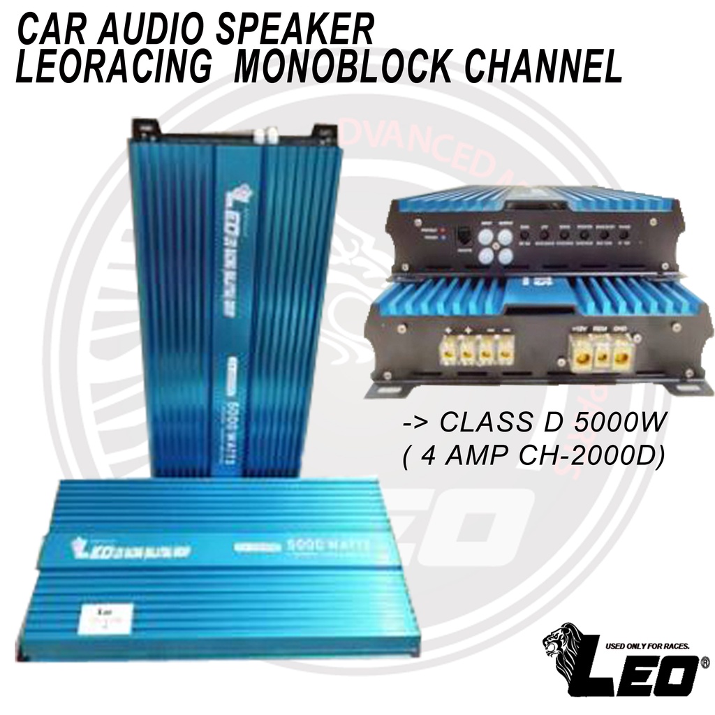 LEO RACING GROUP MONOBLOCK CHANNEL CLASS D 5000W(AAA) ( 4 AMP CH-2000D ...