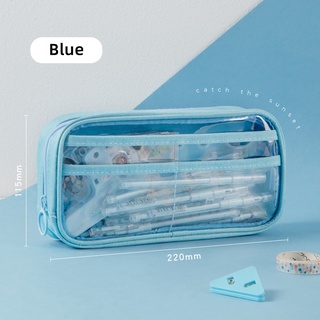 Transparent Pencil Case Pen Bag Simple Ins Design PVC Multi Layer