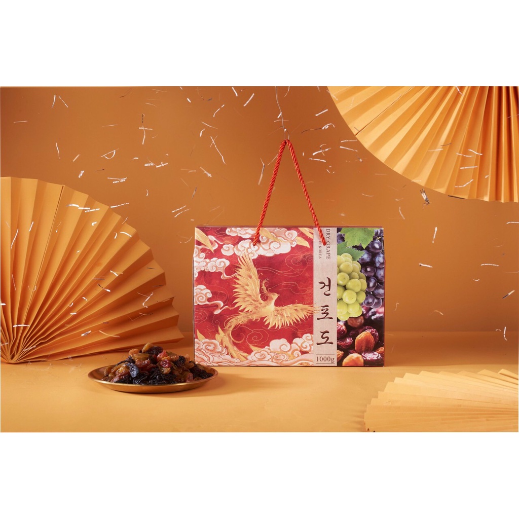 1kg Korean Cross Raisins Luxury Gift Box - Phoenix Red Bag- CNY 2022 ...