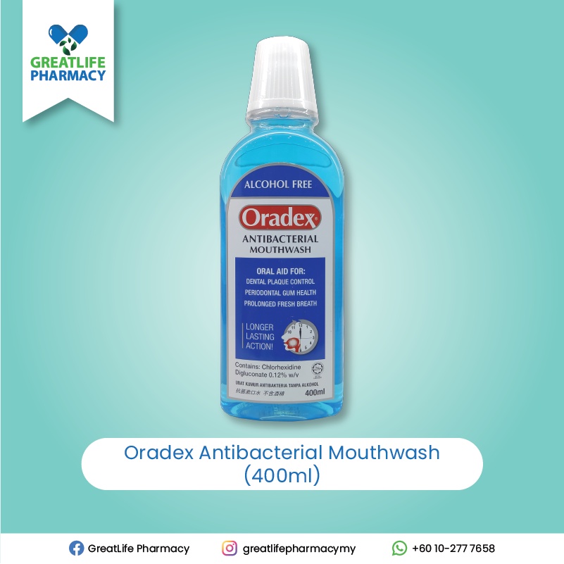 Oradex Antibacterial Mouthwash (400ml) Shopee Malaysia