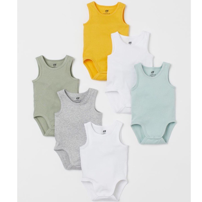 HOT SALE H M Baby Romper Singlet Tops Sleeveless Bodysuit Plain Baby Boy Girl Kids H M Jumpsuit Baby Plain Shopee Malaysia