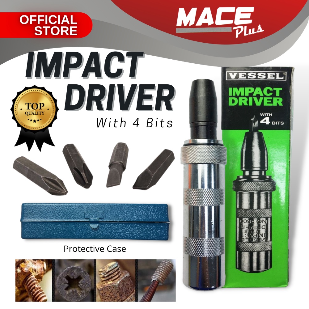thumbnail interactive-video image 1 of VESSEL Impact Screwdriver Bits Heavy Duty JIS Set – 4 Pcs (BS2500) Made In Japan 1 of 3