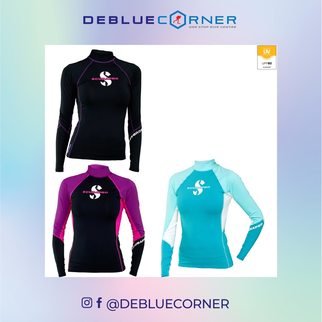 SCUBAPRO T-Flex Long Sleeve Rash Guard UPF80 - Women (Scuba Diving ...