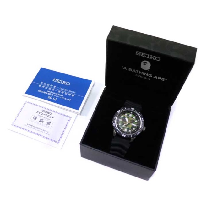 JAPAN LIMITED EDITION SEIKO x BAPE® MECHANICAL DIVERS WATCH Number  condition /10 | Shopee Malaysia
