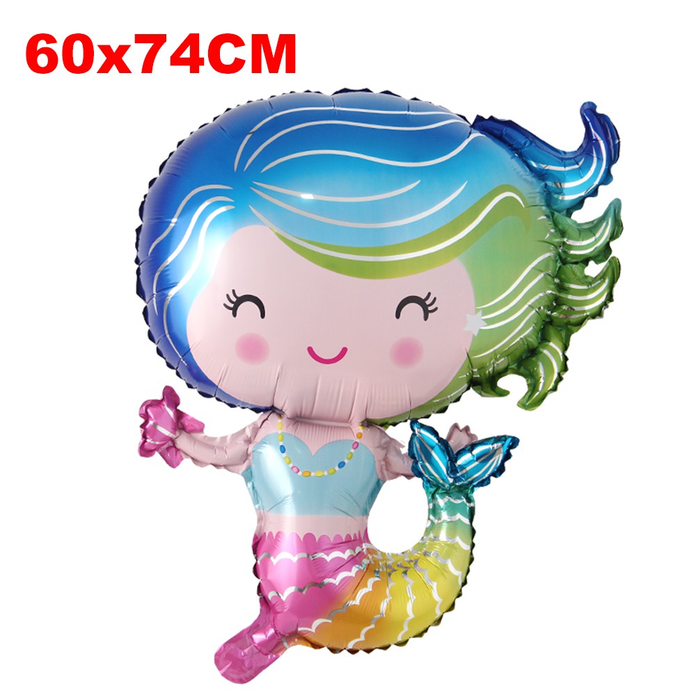 large size helium Fish balloons mermaid balloon princess Mermaid foil ...