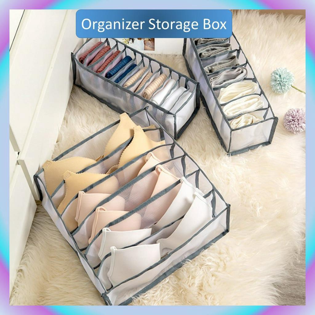 Dormitory closet organizer for socks home separated underwear storage box 7  grids bra organizer foldable drawer organizer - AliExpress
