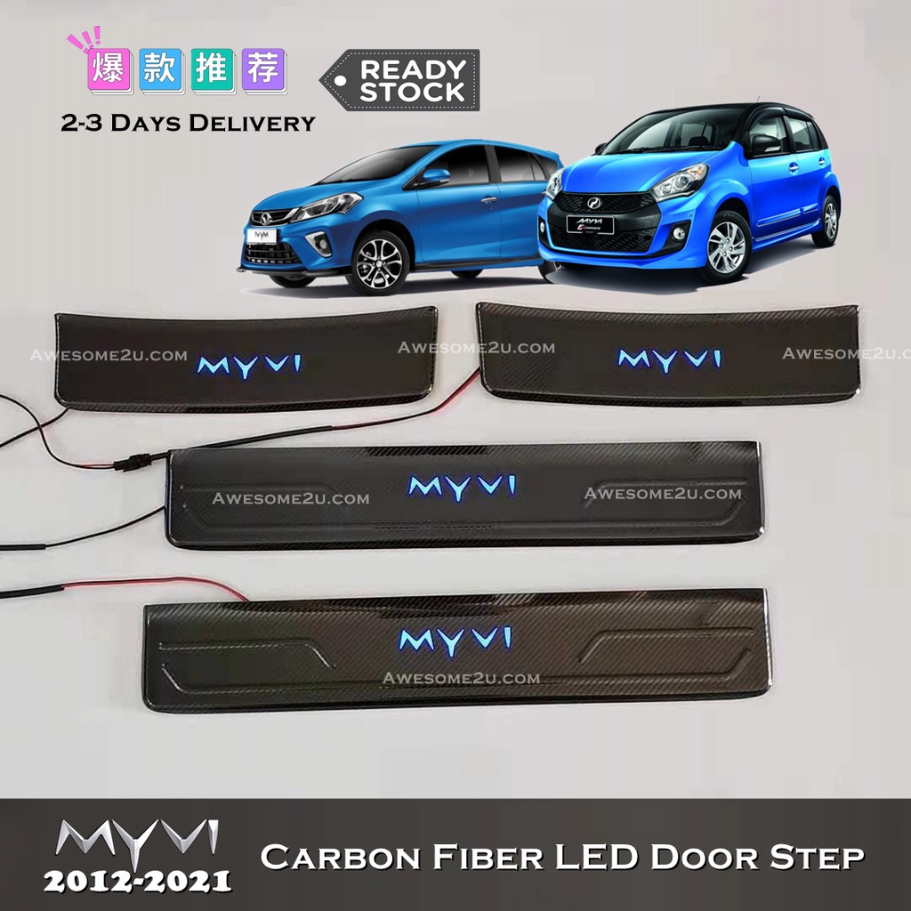 Awesome2u Perodua Myvi 20112021 Carbon Fiber Led Door Side Step Sill