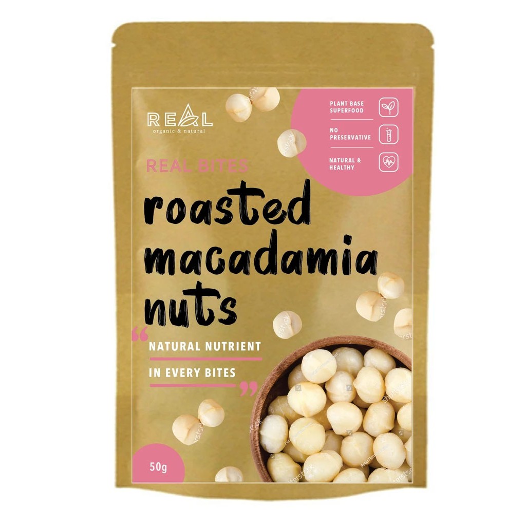 Organic Fields REAL Bites Roasted Macadamia Nuts 50gm | Shopee Malaysia