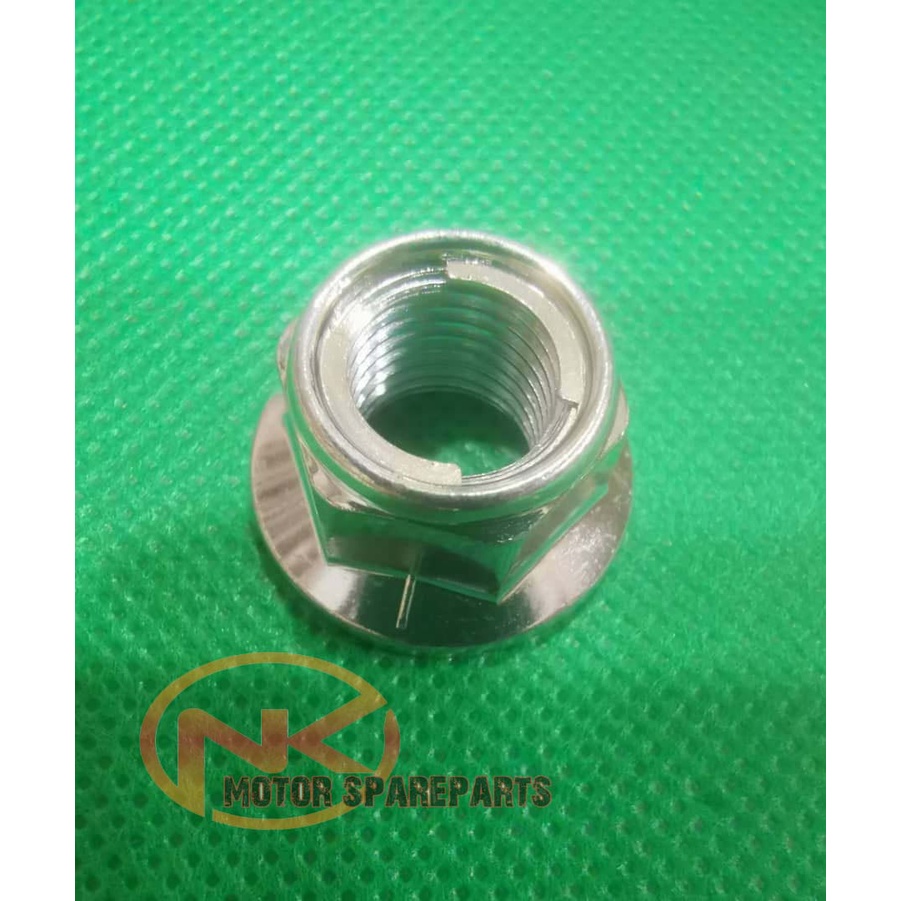 Lc135 V1V7, Y125Z Rear Nut self locking / Nut tyre (size 19)(Rxz swing arm nut)100original