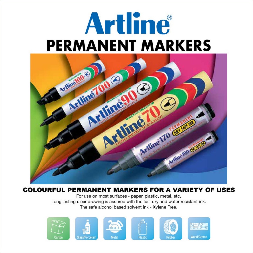 Artline 70 Permanent Markers 1.5Mm / Artline 509A Whiteboard Marker 2