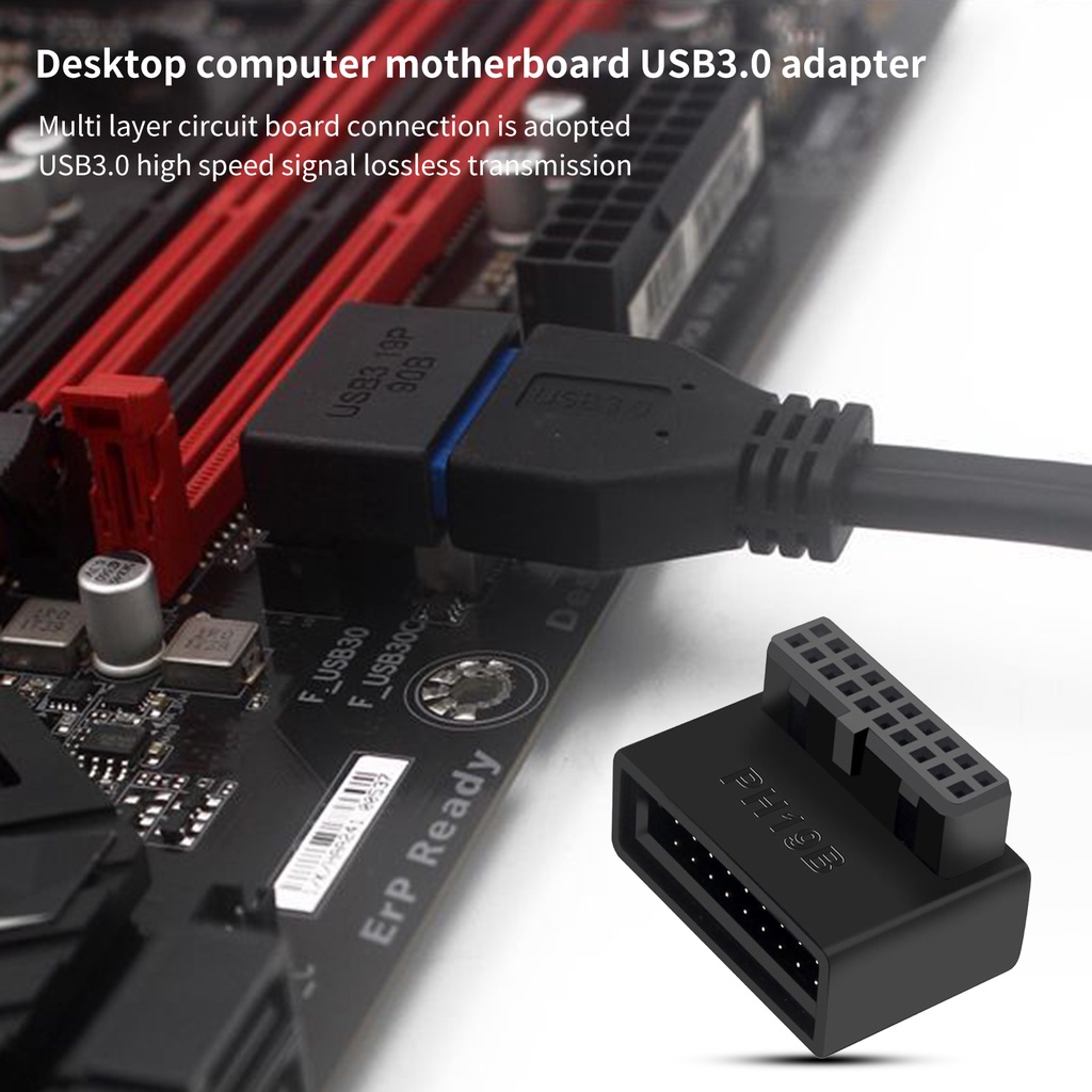 Hu Motherboard Usb Converter Easy Installation Lossless Transmission Abs Usb3 0 19 20 Pin 90