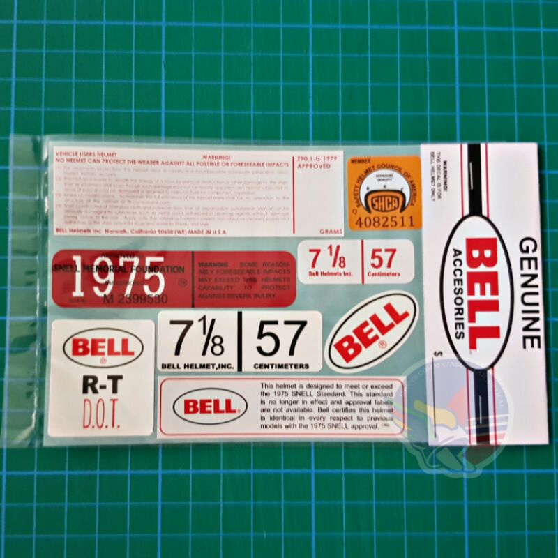Bell Helmet Sticker Decal for RT DOT complete Set stiker Luar Dalam ...