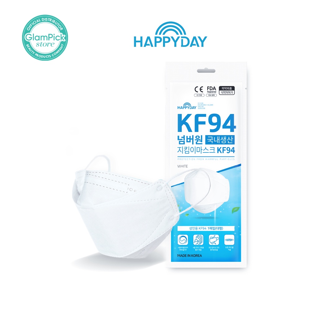 Happyday KF94 Mask White Shopee Malaysia