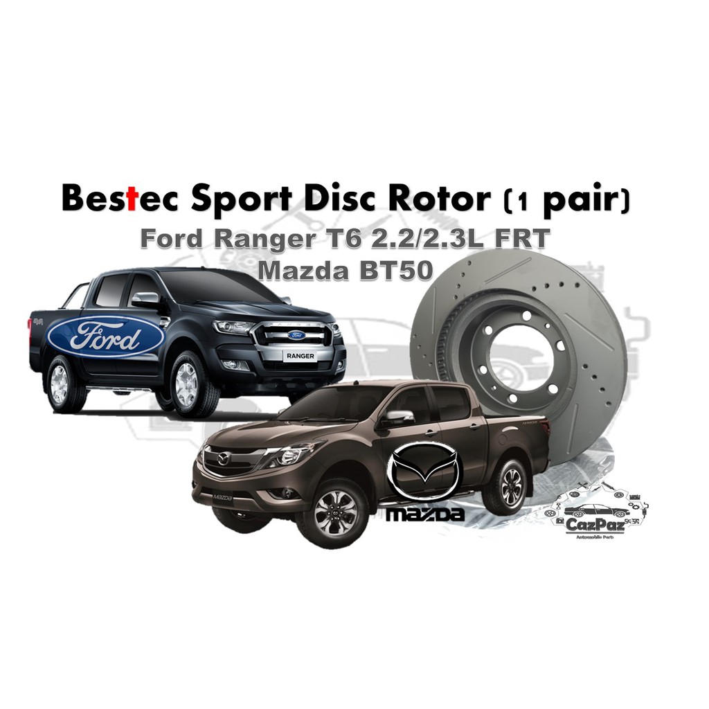Bestec Sport Disc Rotor for Ford Ranger T6 2.2/3.2L, Mazda BT50 (FRT ...