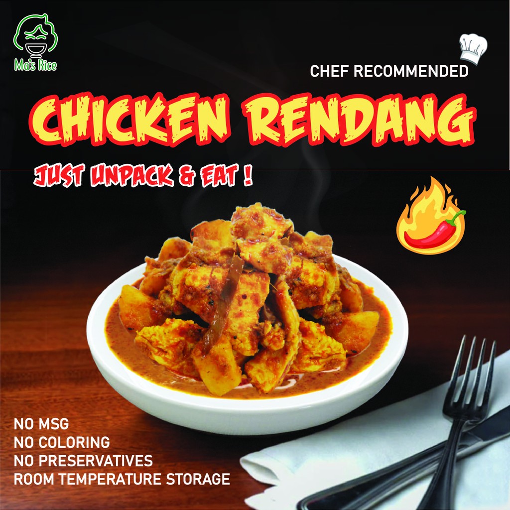 Ma's Rice Chicken Rendang Meat & Sauce | Ready-to-Eat | Instant Meal ...