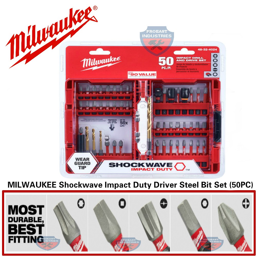 Milwaukee Shockwave Impact Duty Drill And Drive Bit Set 48 32 4024 50