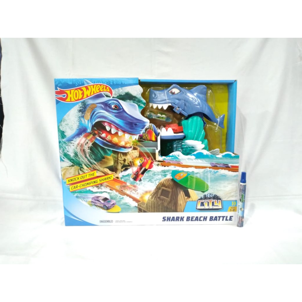 Hot wheels shark beach best sale battle playset