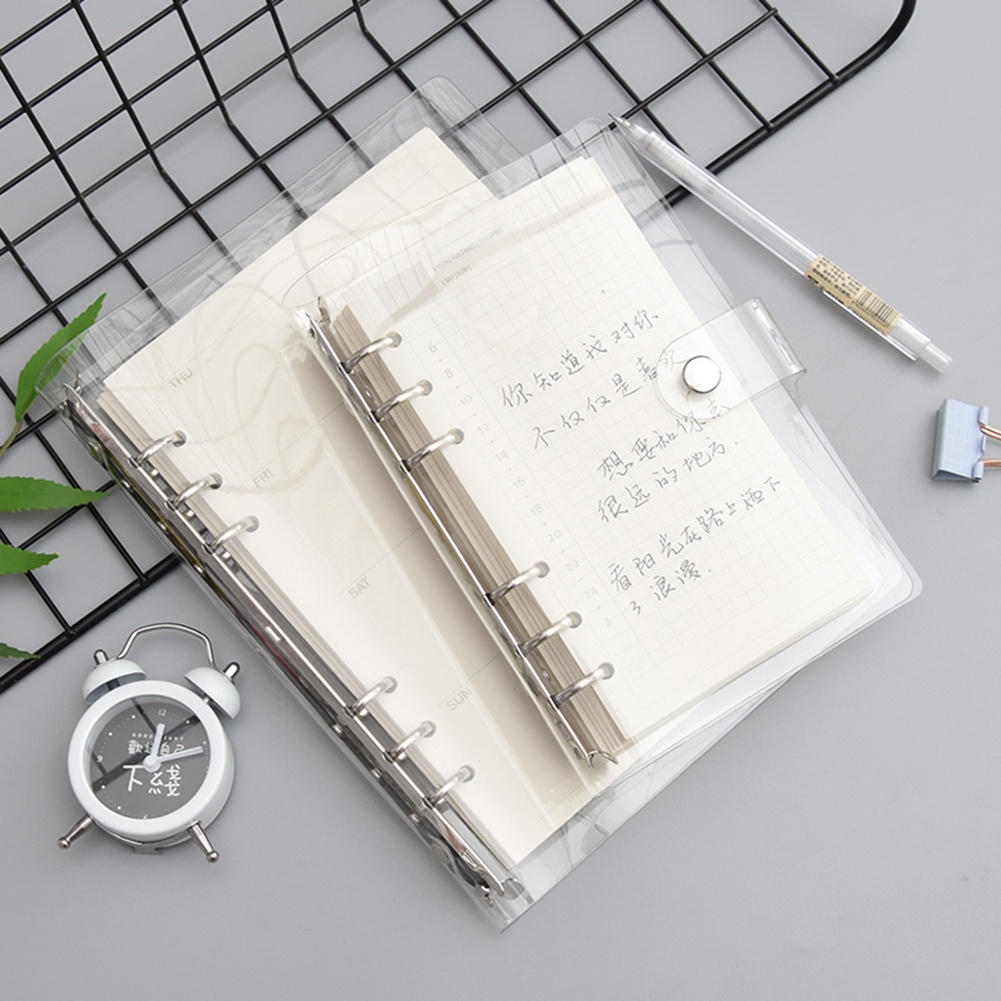 Transparent Color PVC Clip File Folder A5/A6/A7 Notebook Loose Leaf ...