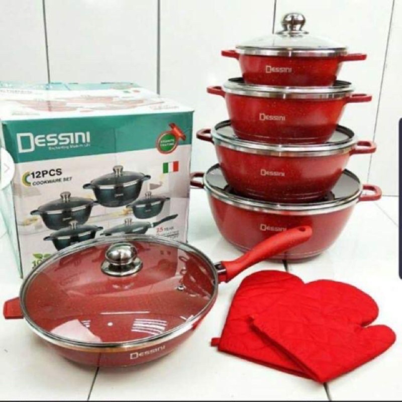 DESSINI 12pcs COOKWARE/SET PERIUK KUALI DESSINI 12PCS [ READY STOCK ] Shopee Malaysia
