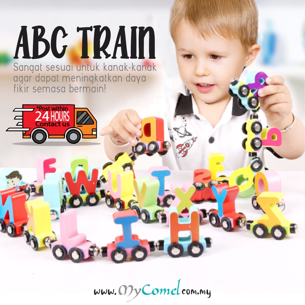 TRAIN ABC Alphabet Magnetic Wooden Car - Early Education | Shopee Malaysia