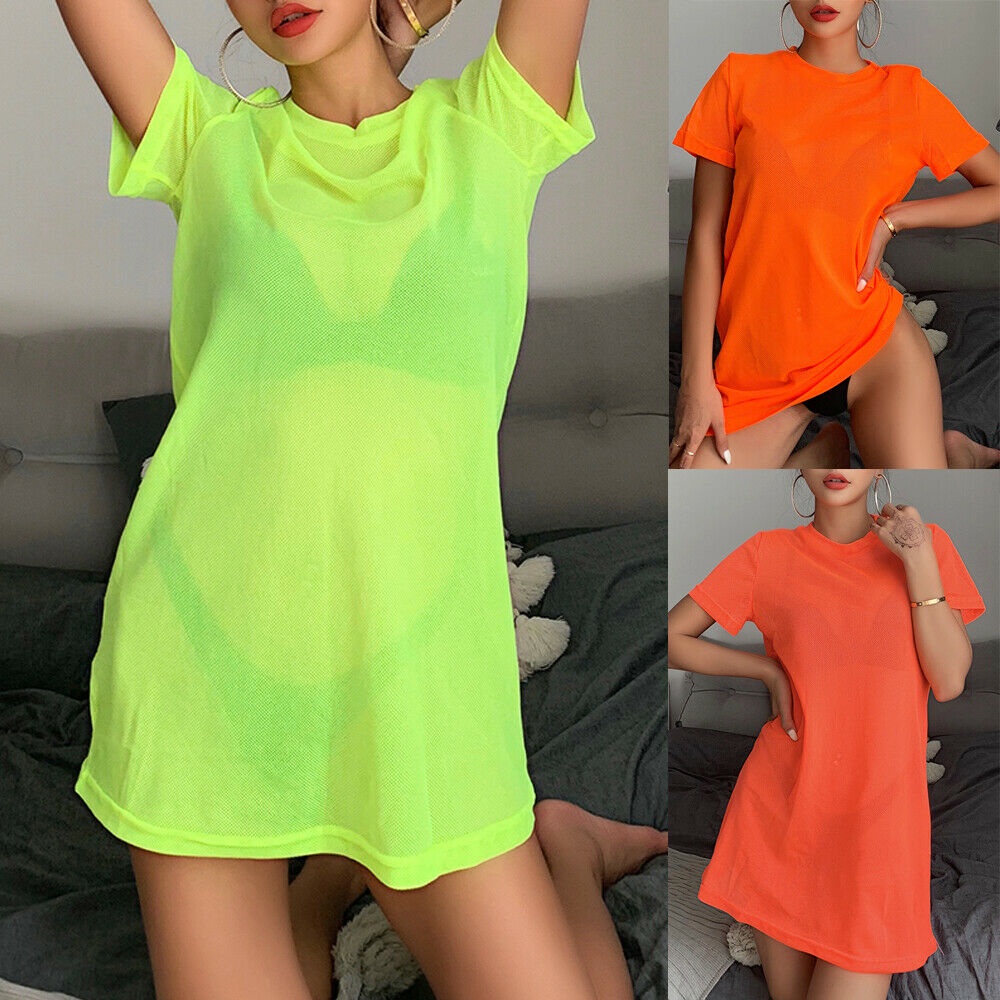 CY05Women´s Mesh Bikini Cover up Sexy Bodysuit Summer Beach