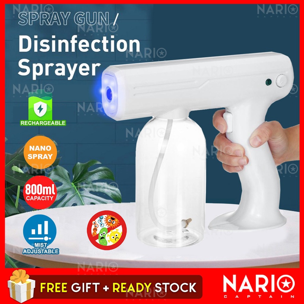 NARIO CLEAR STOCK Chargeable Nano Atomizer Spray Gun Alcohol Sprayer ...