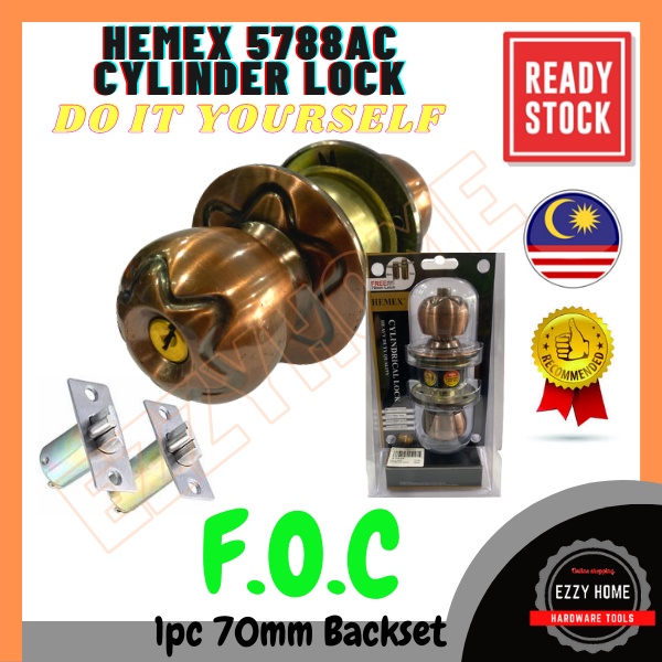 HEMEX Heavy Duty Cylinder Lock Set ( Free Extra 1PC 70mm Latch ...