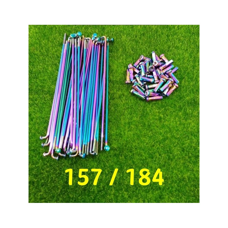 SPOKES NIPPLES RANTING LIDI RIM RAINBOW UNIVERSAL ( 157 / 161 172 / 184 ...
