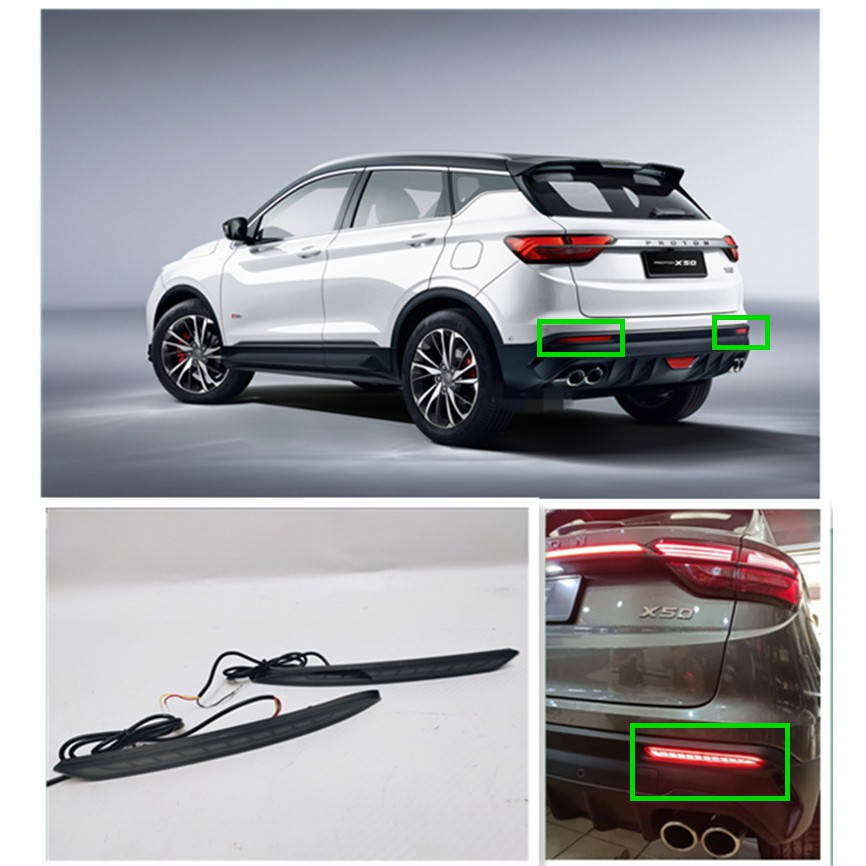 PROTON X50 Rear Bumper LED DRL LIGHT BAR Reflector Lamp 3 IN 1 FUNCTION ...