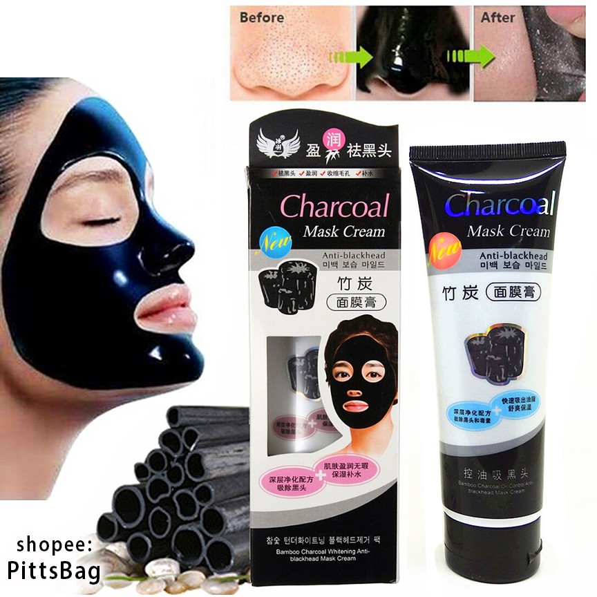 🇲🇾 Bamboo Mask Charcoal Peel Off Mask Blackhead And Whitehead PeelOff