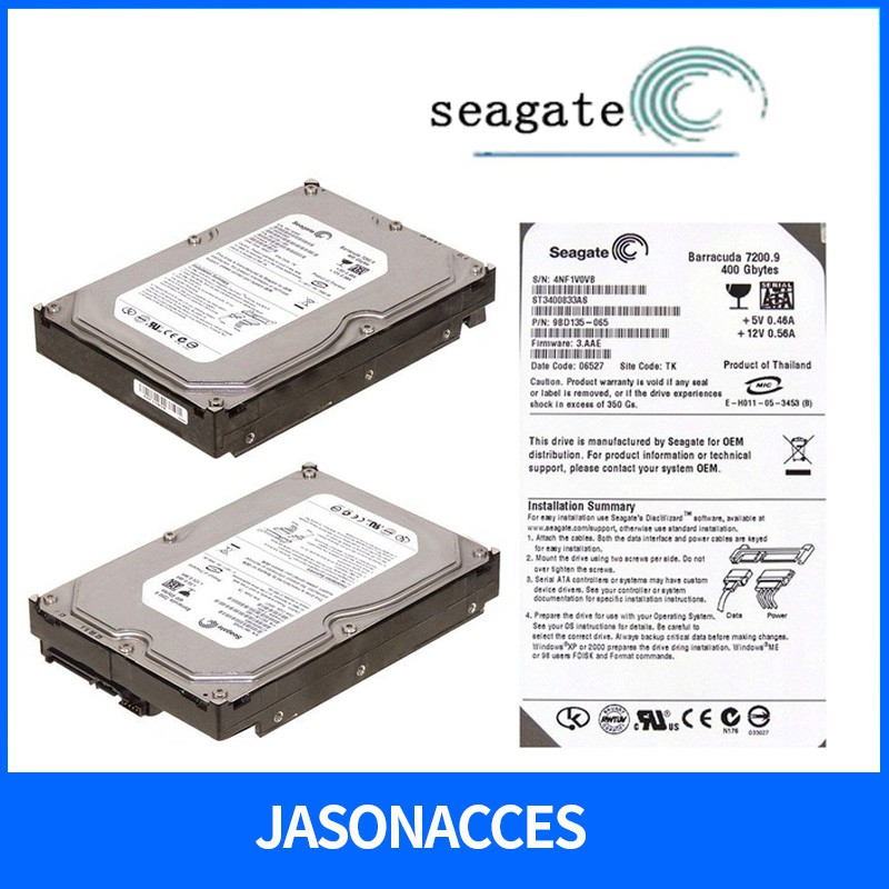 Seagate BarraCuda 7200.9 ST3400833AS 400GB 7200 RPM 8MB Cache SATA 3.0Gb/s  3.5