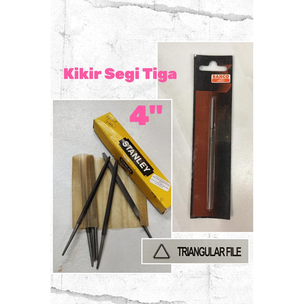 STANLEY / BAHCO File Slim Tapered File Kikir Segi Tiga Untuk Gergaji ...