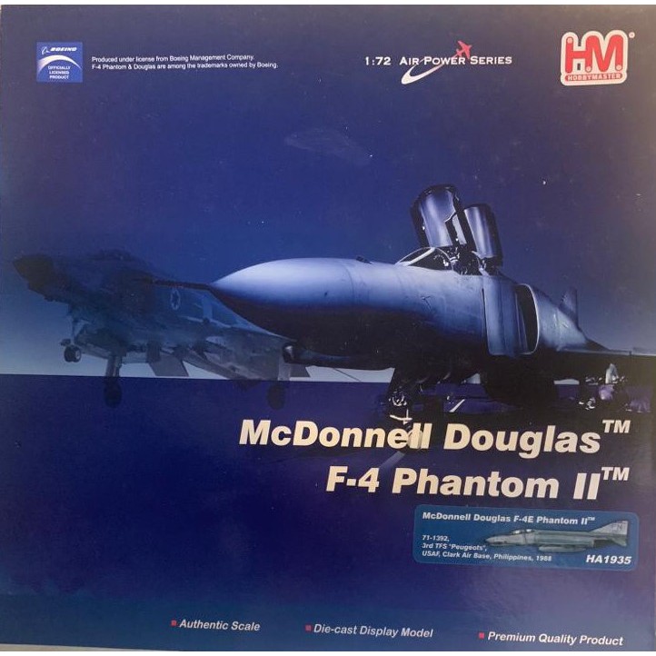 Hobby Master 1:72 F-4E Phantom II - Modello Diecast USAF 4° TFW #73-1172 - Aereo Militare In Metalloo