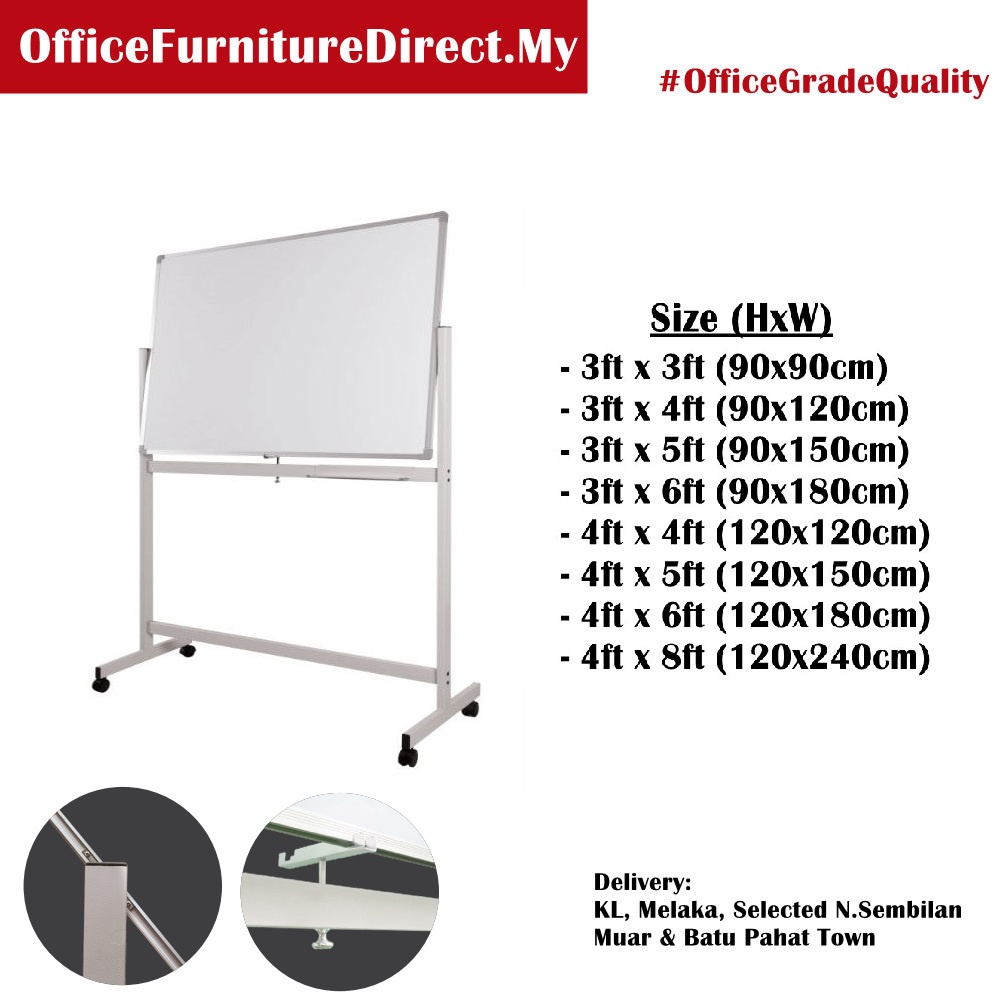 Heavy Duty Double Sided White Board / 2 Side Papan Putih / Two
