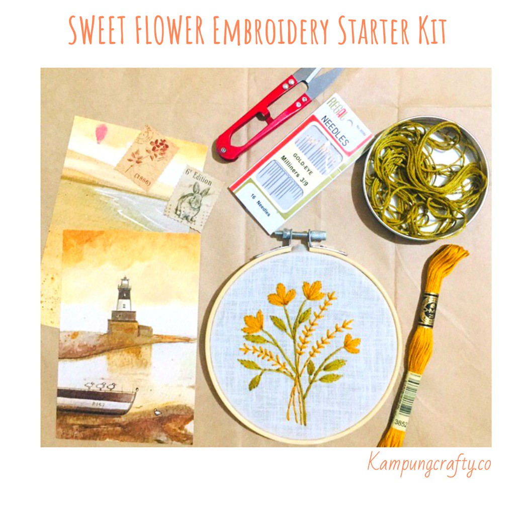 (Ready Stock Malaysia) DIY EMBROIDERY KIT FOR BEGINNER COMPLETE SET