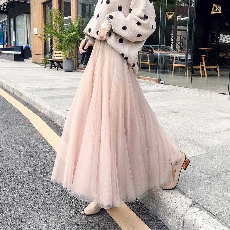 READY STOCK Women Tutu Tulle Skirts Party Holiday Beach Gauze Bubble Long Maxi Dress Skirt Shopee Malaysia