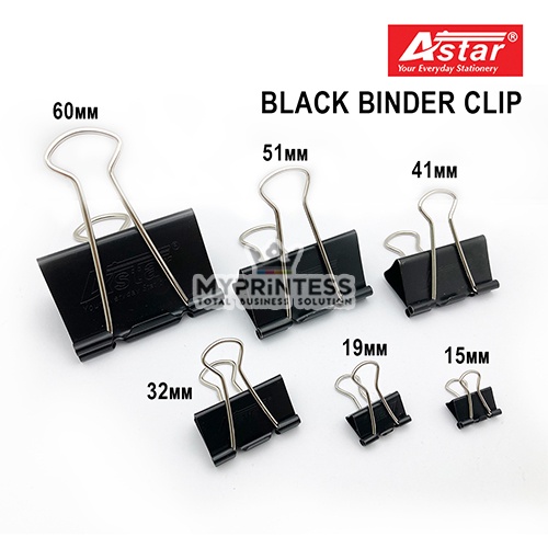 Binder Clips | Double Clip | Double Klip | Klip Kertas | Saiz 15mm / 19mm /  25mm / 32mm / 41mm / 51mm