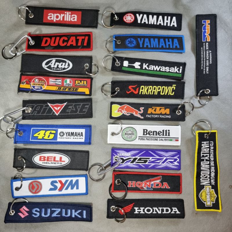 LIMITED STOCK 😎 Motorsport Motorcycle brand Woven Fabric Keychains Key