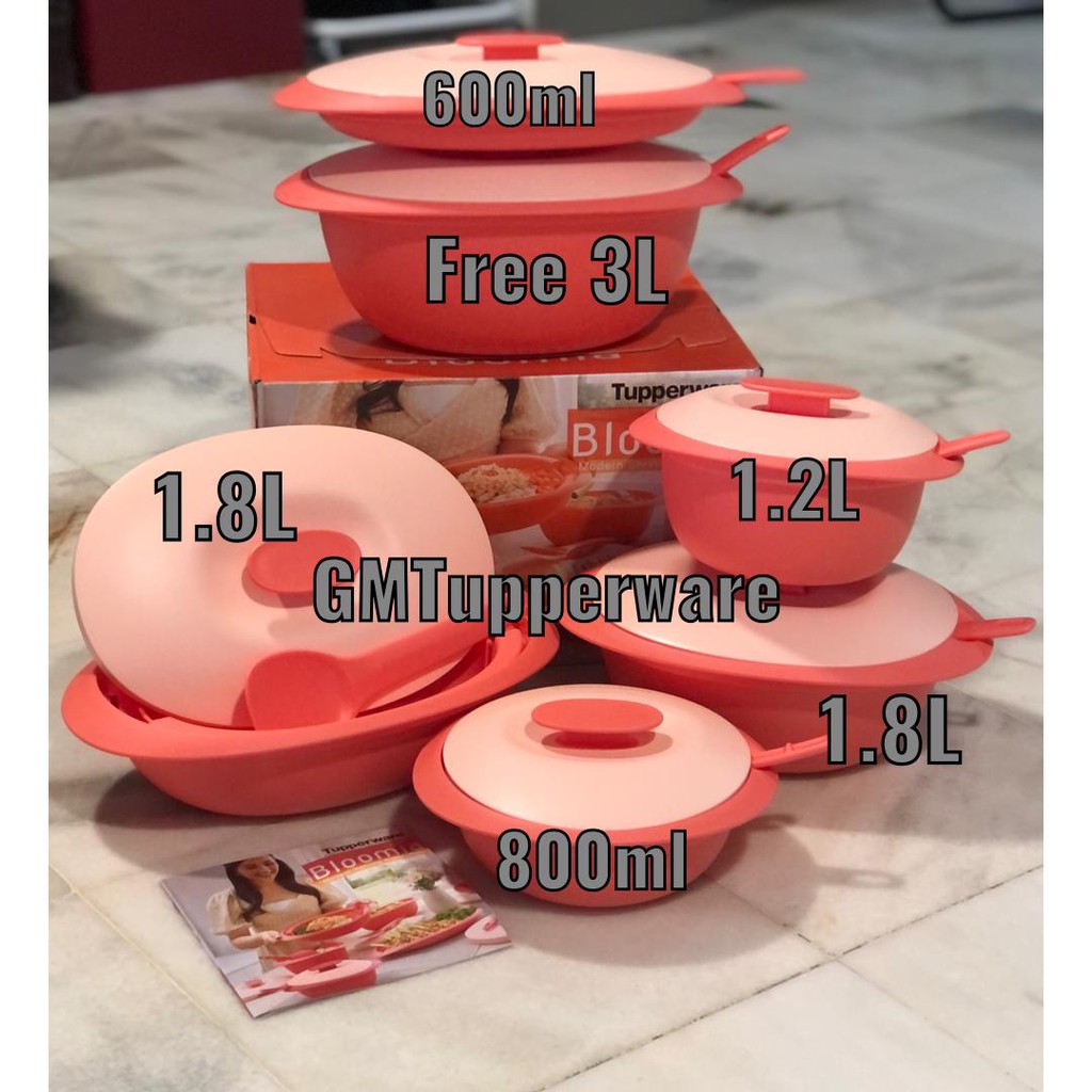 TUPPERWARE BLOOMIA COLLECTION FREE RICE SAVER 3L | Shopee Malaysia