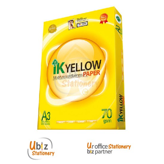 IK YELLOW / IK PLUS A3 PAPER 500SHEETS - 70GSM / 80 GSM (PER REAM ...