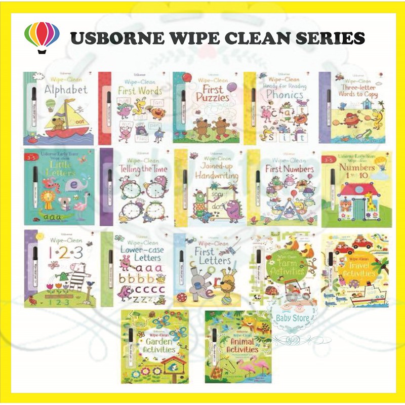 Usborne wipe clean NEW series Shopee Malaysia