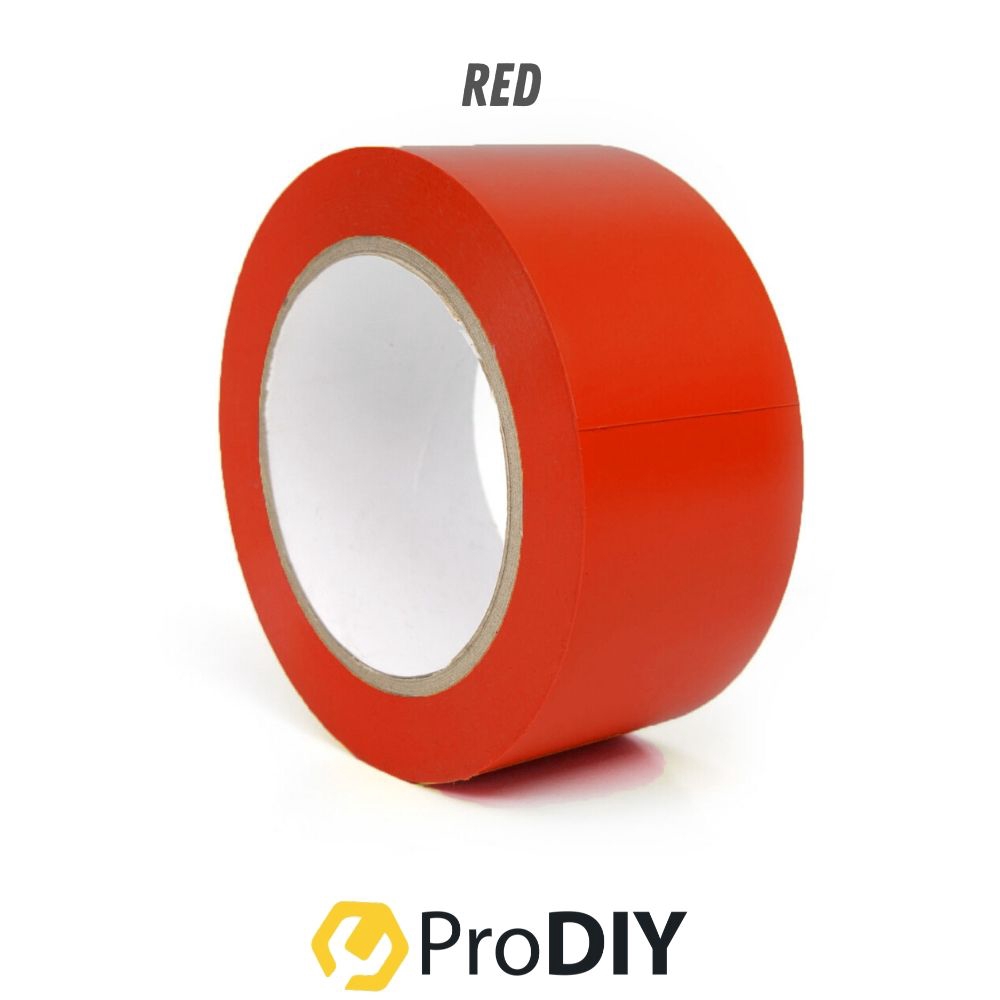 48mm x 16m Yellow / Red Floor Tape Social Distancing Tape Safety