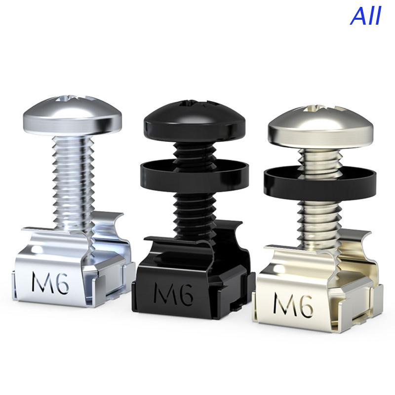 10x M6 Cage Nuts With 15mm Bolts & Washers – 19" Server Rack Cabinet Mounting Kit - View #2