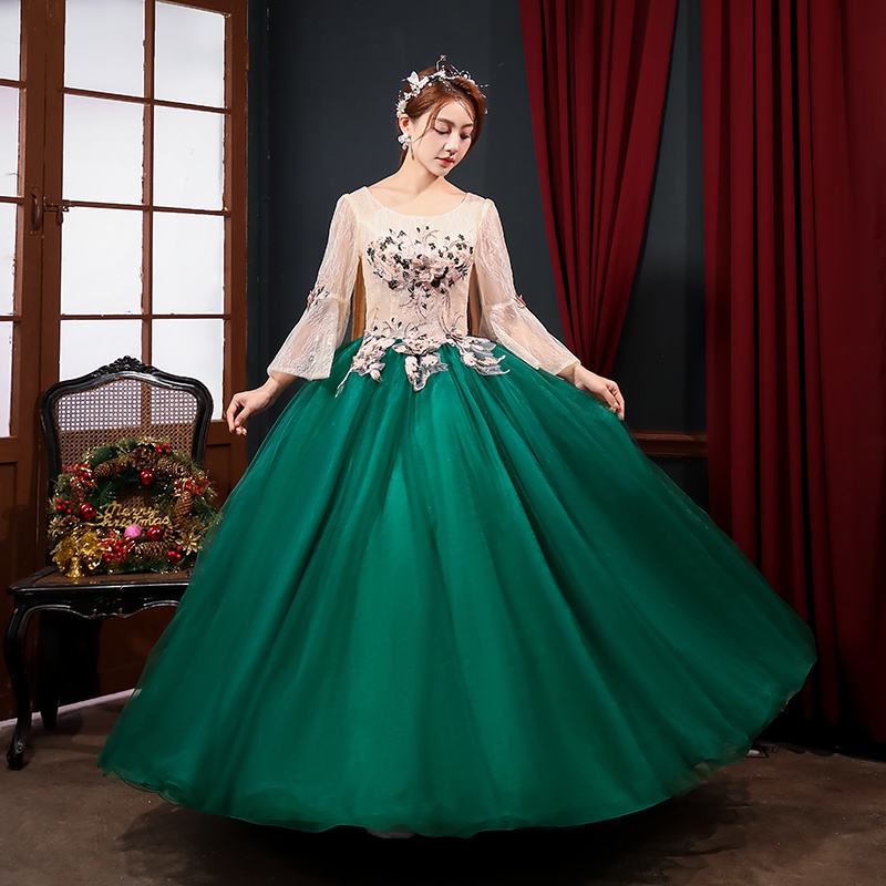 One by eight short outlet sleeve lace evening gown