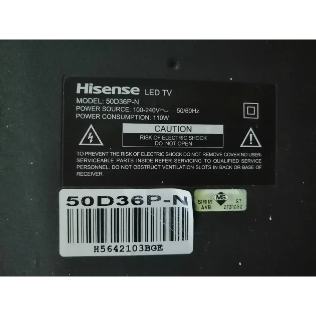 Hisense Led Tv 50D36P-N | Shopee Malaysia