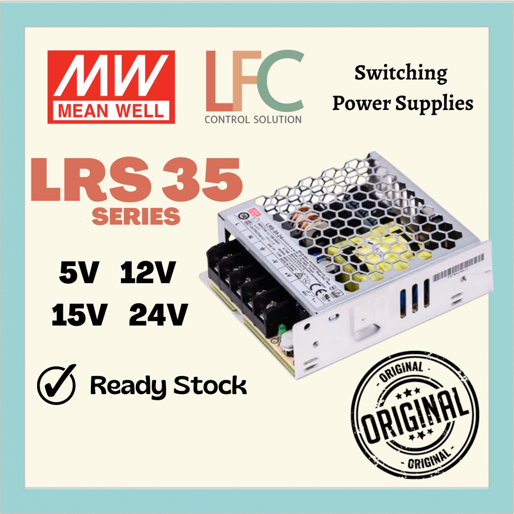 MeanWell LRS 35-5 LRS 35-12 LRS 35-15 LRS 35-24 Switching Power ...