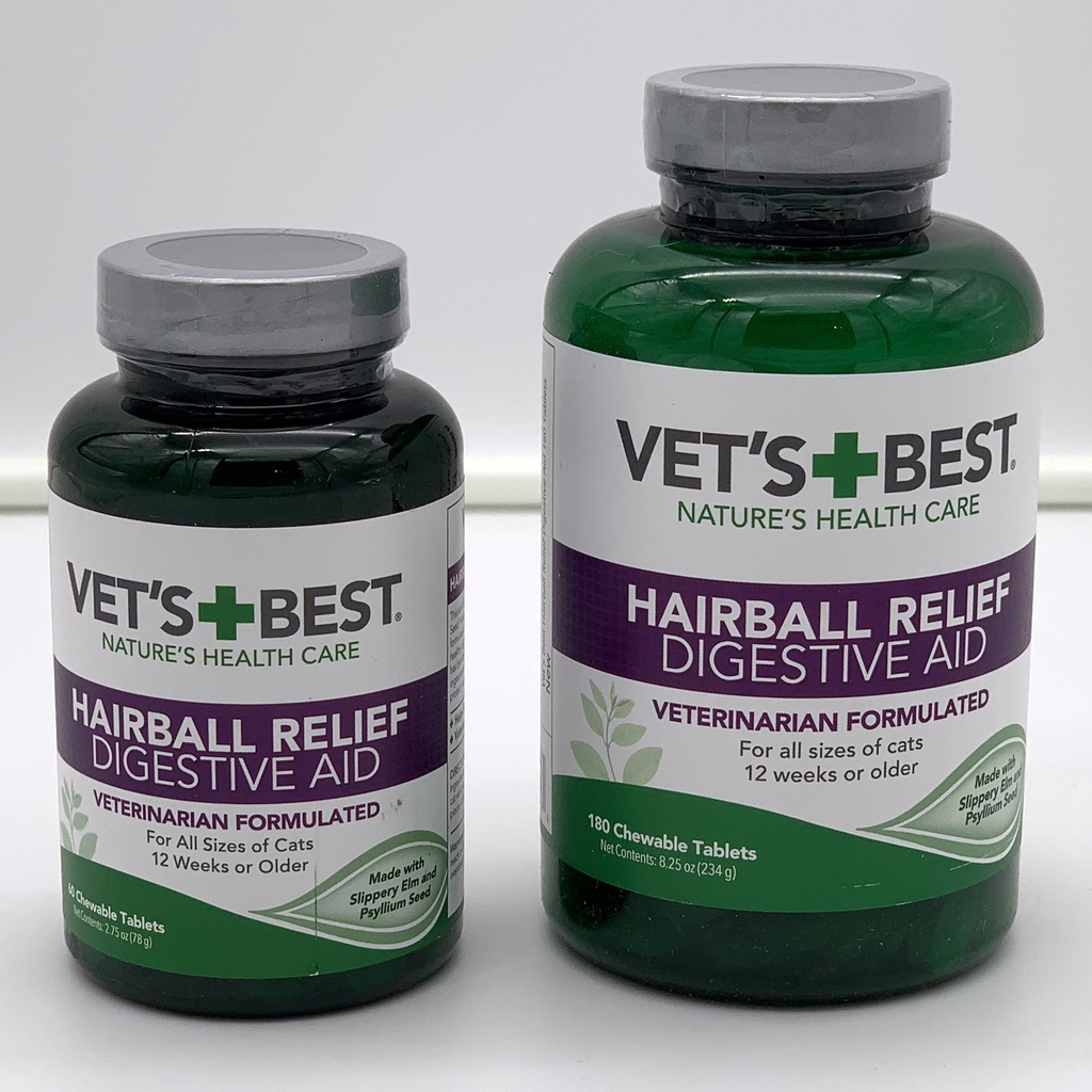 30/60/180Tab Vet’s Best Hairball Relief Digestive Aid for Cats Natural